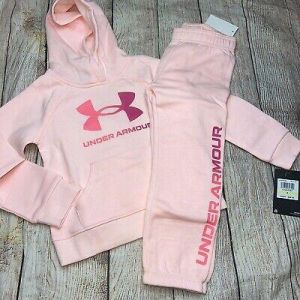 ShoppingMaster Fashion Under Armour Little Girls Pink Hoodie Jogger Sweatpants Outfit Set NEW