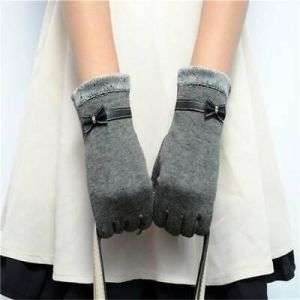 Women Fleece Lined Thermal Gloves Touch Screen Winter Warm Full Finger Mittens R