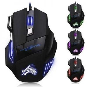 Gaming Mouse 7 Button USB Wired LED Breathing Fire Button 3200 DPI Laptop PC